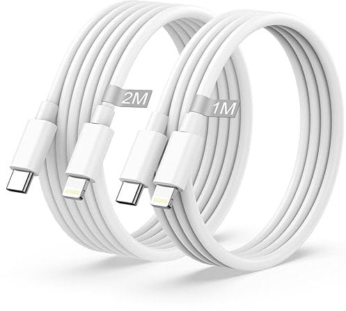 MFi Certified USB C to Lightning Cable 1M+2M 2Pack, Fast Charging Type C to iPhone Cable for iPhone 14 Pro Max/Plus/13/12/11/XS/8