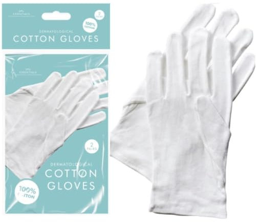 LND Gifts Cotton Gloves - Soft White Cotton Gloves for Eczema, Dermatological Gloves for Women, 2 Pairs, Comfortable and Breathable, Ideal to use with Hand Cream for Extra moisturisation.