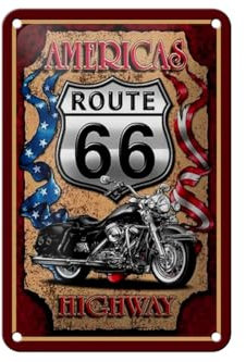 mrdeco Metall Schild 12x18cm gewölbt Americas Route 66 highway Schild