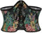 SCARLET DARKNESS Damen Retro Gürtel Lace-up Korsett Gürtel Waspie Breiter Taillengürtel Schwarz mit Blumendruck 44