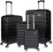 Christian Wippermann 3er Koffer-Set für Herren Damen mit Hartschalenkoffer Koffer Trolley Reisekoffer Kofferset Handgepäck M L XL (Schwarz-4er-Set)