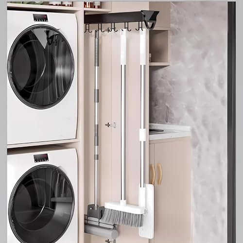 RAJYQODIS Colgador Escobas Y Fregonas,Diapositiva Multifuncional Soporte Escobas Pared, Colgador Escobas Para Cocina/armario/hogar/armario/armario (Size : 36cm/14.17inch)