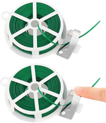 Zuimei 2 Roll 100m Garden Wire For Climbing Plants Green Plant Ties With Cutter Garden Twine Green For Gardening,Tomato,Vines,Shrubs,Flowers,DIY