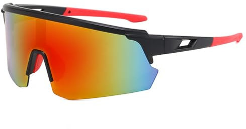 DKDDSSS Cycling Glasses, Sports Polarized Sunglasses, Polarized Cycling Sunglasses for Men Women, Polarised Sun Glasses UV400 Protection Ski Goggles Outdoor Bicycle Motorbike Driving Fishing Red