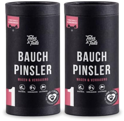 Tales & Tails - Bauchpinsler Verdauungs-Snack für Hunde | Für Allergiker Hunde | Getreidefrei | je Dose - 325g (650 g (2er Pack))