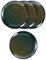 Kadum Set di piatti in ceramica, piatti piani, piatti per la colazione, ciotola mediterranea, blu, verde, oro (4 piatti da colazione Ø 21)