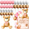LaVenty Rosa Teddybär Kuchen Dekoration Teddybär Baby Dusche Geburtstagskuchen Dekoration Baby Dusche Baby Mädchen Kuchen Dekoration (rosa Farbe)