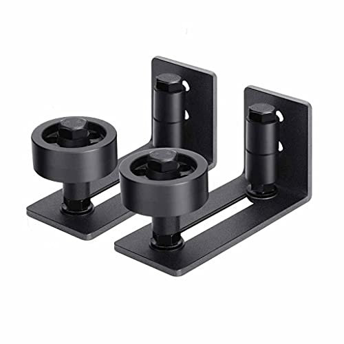ZHCHAO Barn Door Sliding Floor Guide Adjustable Black Carbon Steel Sliding Door Running Track for Barn Door Glass Door