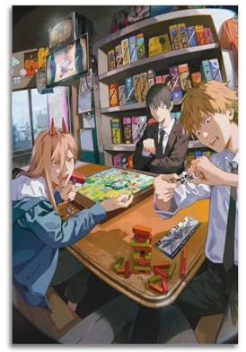 VZRSQZK Japanese Anime Chainsaw Man Poster Poster Decorative Painting Canvas Wall Posters And Art Picture Print Modern Family Bedroom Decor Posters 08x12inch(20x30cm)