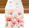 Aitsite Pflanzen Klatschmohn Blatt Blumen Tischläufer Sommer, Saisonnal Küche Tisch Dekoration Drinnen Draußen Urlaub Party Dekor (40*140)