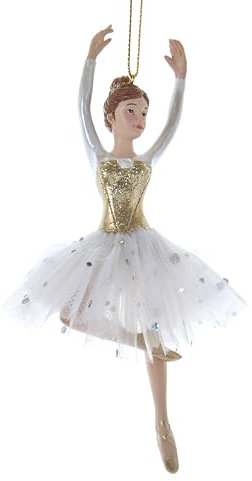 Kurt Adler Brunette Arms Up Ballerina Ornament, 16,5 cm