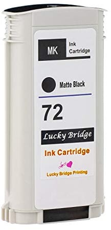 Lucky Bridge HR72 Tintenpatrone, mattschwarz, kompatibler Ersatz, 130 ml, für Designjet T1100, T1200, T1100ps, T1120, SD-MFP, T1120ps, T2300, T610, T620, T770 Serie Drucker (HR72MK) – DE