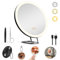 JJhxr Miroir grossissant 30X avec lumière, Grand Miroir grossissant de Maquillage 15.24 cm, Miroir de Maquillage 3 Couleurs à intensité Variable avec Support de Table 360°, avec 3 ventouses