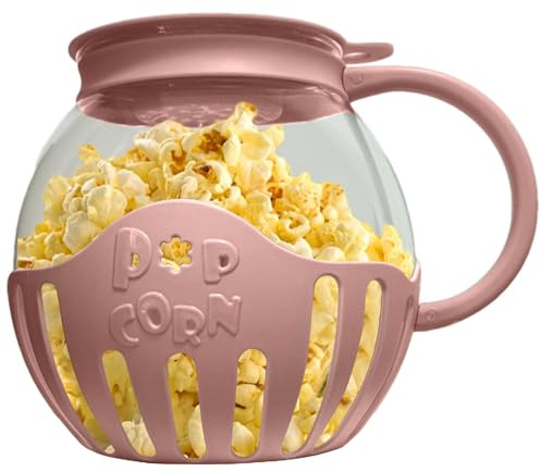 Demsyeq 2.25 Quart Microwave Popcorn Bowl Popcorn Maker Microwave Bowl Silicone Microwave Hot Air Popcorn Popper Bowl Borosilicate Glass Popcorn Popper Bowl With Lid