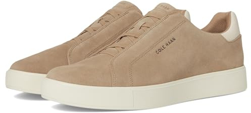 Cole Haan Men's Grandpro Luxe Slip-On Sneakers, Birchbeige Suede/Ivory, 12-M US