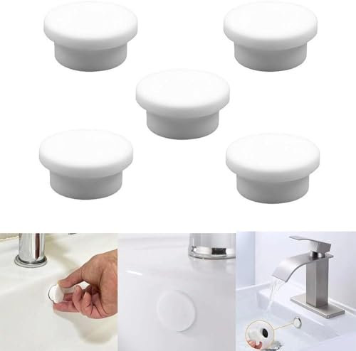 Cikiki Tapón de silicona blanca para lavabo, a prueba de insectos, universal, redondo, para lavabo, lavabo