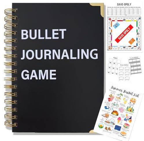 Bullet Journal Game, 21,6 x 27,9 cm Doppelspirale, Drahtbindung, jährliche Finanzausgaben-Tracker, Sommer-Bucketliste, Kredit-Score-Tracker/monatliches Budget/Schuldenherausforderung/Sparprotokoll