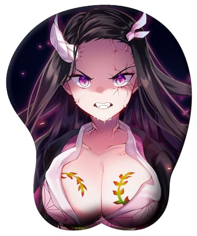 YlobdolY Tapis de Souris Anime 3D, Mignon Doux Sexy Bande dessinée Beauty Big Buste Silicone Poignet Support Tapis de Souris, Tapis de Souris de Jeu avec Support de Poignet 30