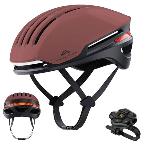 LIZVIE Fahrradhelm mit Bluetooth, intelligenter Fahrradhelm für Erwachsene Männer Frauen mit eingebauten Lautsprechern, intelligenter Kommunikations-Fahrradhelms. (Braun, M/L)