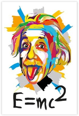 fsgfod Albert Einstein Poster auf Leinwand, Wandkunst, Dekordruck, Bild Gemälde für Wohnzimmer, Schlafzimmer, Dekoration, 20 x 30 cm