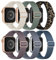Superuper 6 Pack Slim Stretch Band Compatible for Apple Watch Straps 40mm 41mm 46mm 45mm 40mm 44mm 42mm 38mm 49mm for Women Men, Elastic Strap for iWatch SE 10 9 8 7 6 5 4 3 2 1 Ultra Ultra 2