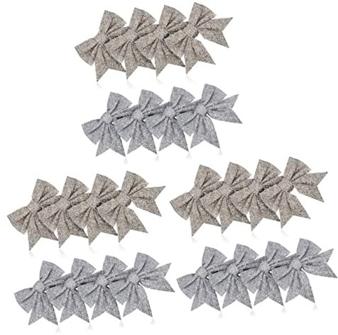 Cabilock 3 Sätze Bogen Weihnachtsbaum Stapeldekoration Girlandendekorationen Kränze Für Die Haustür Perlenkette Türschlangen Weihnachtsputztücher Buchsbaum Kranz Perlenbaumwolle 8 Stück * 3