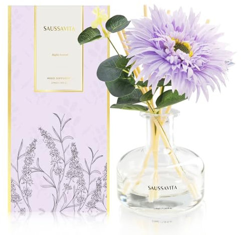 Diffuseur de Parfum Maison, Lavande 210Ml avec 7 Bâtonnets Diffuseur de Parfum, Batonnets Diffuseur Parfum, Reed Diffuseur pour Salle de Bain Étagère Décoration