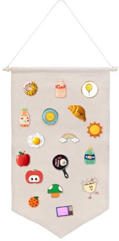 Emaille Pin Display Banner,Broschen-Organizer Zum Aufhängen An Der Wand,Canvas Pin Collection Display Banner,Wandhängender Broschen Organizer,Zur Aufbewahrung Und Präsentation Von Anstecknadeln(S)