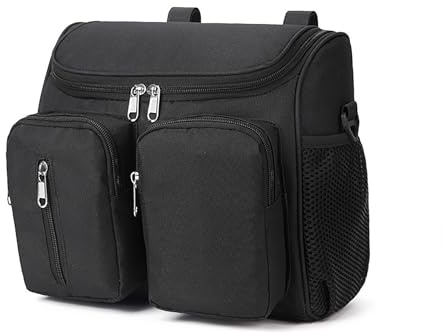 Fexkean Baby Kinderwagen Organizer,Multifunktionale Umhängetasche KinderwagenTasche,Verstellbarer Schultergurt,Große Kapazität für Baby-Essentials,Universell Passend für alle Buggy-Modelle(2411-Black)