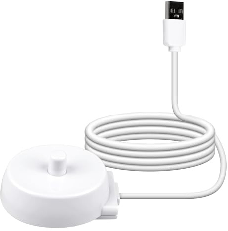 USB Electric Toothbrush Charger Compatible with Oral B Braun D10 D12 D16 Pro 3 3500 Pro 2 2500 Pro 1 650 Smart 6 iO3 iO4 iO5 iO6 Kids Vitality 100 Genius X Type 3758 Inductive USB Charging Base