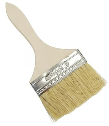 4 inch Large Paint Brush, Wood Stain, Masonry Paint Brush, 4 Inch (100mm) Wide Stain Brushes for Painting Walls, Fences, and Decks, Durable Wooden Handle for Varnish, Paste, and Limewash Applications