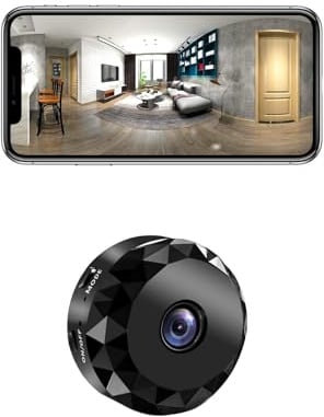 qoiq Camera Espion WiFi 1080P Mini Caméra de Surveillance Interieur/extérieur sans Fil avec Enregistrement Camera Espion a Distance Discrete Enregistreur Spy Cam Detecteur Mouvement (Light Black)