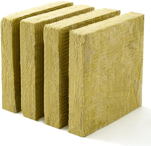 GlikCeil 4 Stück Mineralwolle Dämmplatte, 61 x 61 x 4,1 cm, akustisch | Steinwolle Dämmplatte, Schalldämmung Studio Wände, Thermobarriere, feuerbeständiger Basalt, DIY Akustikplatten