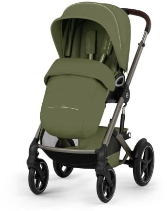 CYBEX Gold Kinderwagen TALOS S LUX, All-Terrain Buggy, Moss Green | Ab Geburt bis 4 Jahre, max. 22 kg, All-Season-Komfort-Sitz, XXL-UPF50+ Verdeck, Einhand-Gurtsystem