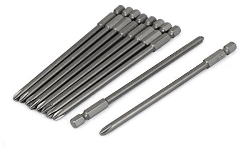 Sourcingmap Hex Shank 120mm Long PH2 5mm Magnetic Phillips Screwdriver Bit 10pcs