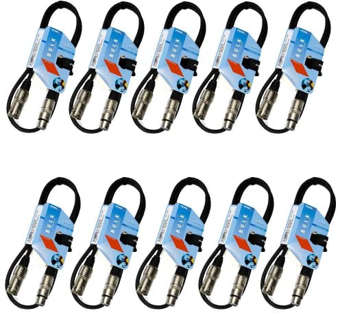 Proel BULK250LU1, cavo professionale bilanciato xlr maschio / xlr femmina lunghezza 1 metro (pacchetto convenienza 10 unità)