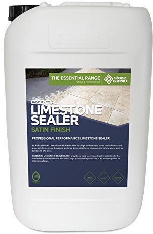 StoneCare4U - Limestone Sealer Satin - 25L - Gloss Enhancement Exterior Natural Stone Sealant for Sandstone, Limestone, Slate & More. Outdoor Patio Sealant for Patio, Drive & Paths