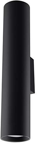 SOLLUX lighting Wandleuchte Innen - Wandlampe Stahl - 1 Flammig - LED Lampe Glühbirne - Schwarz Lagos
