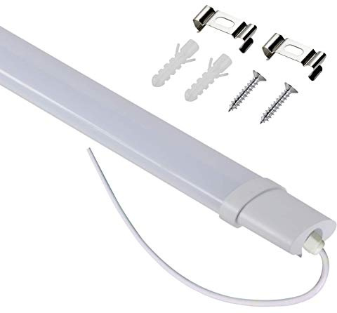 Defacto PROFI 36W LED Industrie Halle Garage Werkstatt Feuchtraumleuchte 120cm 4200K Neutralweiß 3240LM IP65 [BT-02 Neutralweiß