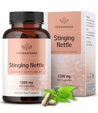 HERBAMAMA Stinging Nettle Capsules - 1200mg Stinging Nettle Root Extract for Urinary Tract Support - Vegan, Non-GMO Urtica Dioica Supplement