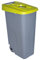 Denox DEN016 Contenedor Reciclo 110 litros Abierto, Amarillo, 420x570x880 mm