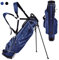 COSTWAY Sac de Golf Trépied à Compartiments à 4 Voies, Sac de Transport pour Golf avec 4 Poches Zippées Sac Isotherme Bandoulière Double, pour Club de Golf (Bleu)
