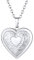 FOCALOOK Damen Collier Herz Anhänger Halskette vintage Herz Medaillon zum Öffen platiniert Amulett Modeschmuck Accessoire für Geburtstag Muttertag Valentinstag