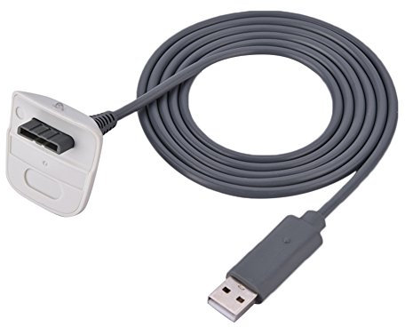 Yeepin Câble de Charge USB pour Xbox 360, Cordon de câble de Charge Rapide pour Microsoft pour Xbox 360 Wireless Controller Controller USB Charger(Blanc)