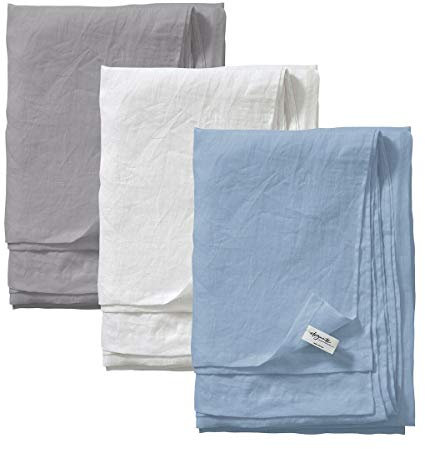 elegante Halbleinen Betttuch Breezee Kreide, 160x260 cm