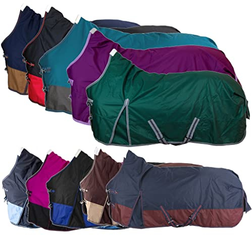 RL24 - Winterdecke High Neck Basicline 600D – Schwarz/Rot 95 cm (200g) | Pferdedecke mit Füllung