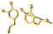 ScienceFox Dopamin Molekül Ohrstecker Ohrringe aus 925 Sterlingsilber in 3 Farben: Silber, Gold, Rosegold (Gold)
