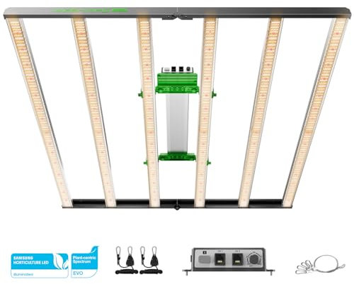 MARS HYDRO FC8000 LED Grow Lampe Samsung LM301H EVO Diode Grow Light 2448PCS Vollspektrum 800W Dimmbare Daisy Chain LED Pflanzenlampe für Gewächshaus Garten, Blumen, Gemüse 150x150cm