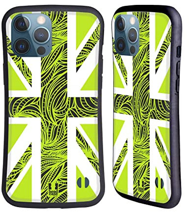 Head Case Designs Neon Green Rope Union Jack Collection Hybrid Case Compatible With Apple iPhone 13 Pro Max