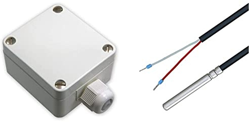 iOVEO 001AF03200 - Aussenfühler/Aussentemperaturfühler, 2-Leiter Anschluss, Fühler Heizung, PT500 Sensor & 035HP03202 - PT500 Temperaturfühler mit PVC-Leitung bis 105°C, 2 Meter